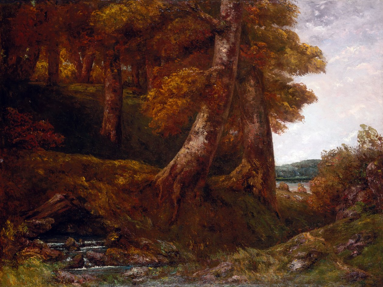 Entering the Forest, ca. 1855 (olie på lærred) af Gustave Courbet