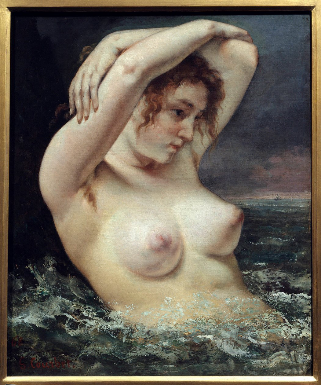 Kvinde på bølgen af Gustave Courbet