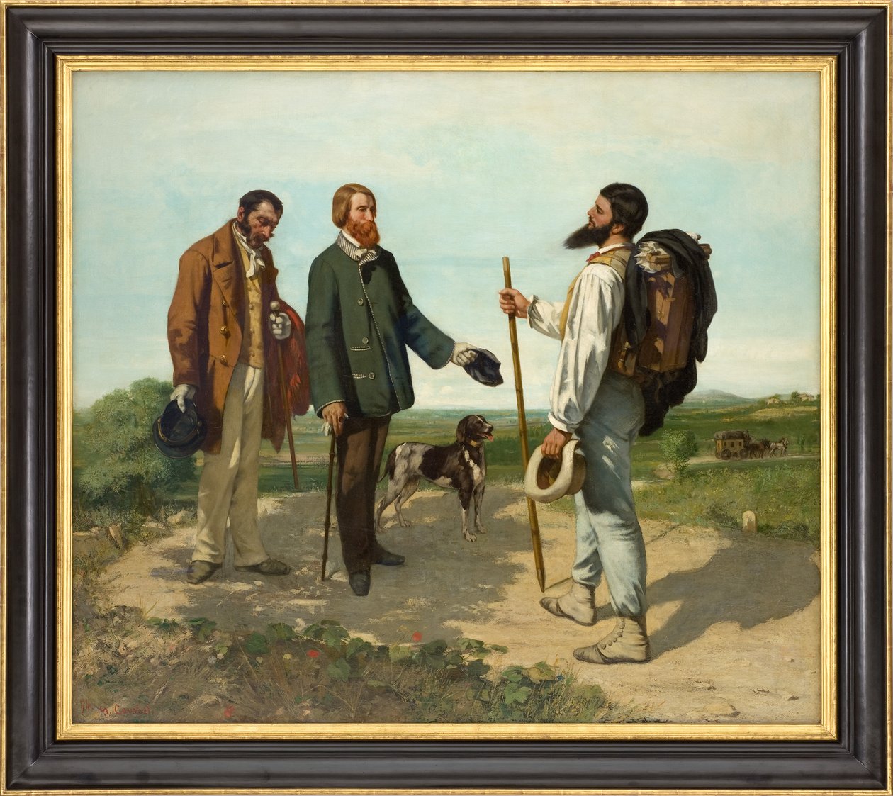 Fransk: La Rencontre, ou Bonjour Monsieur Courbet Mødet, eller Bonjour, Monsieur Courbet! af Gustave Courbet