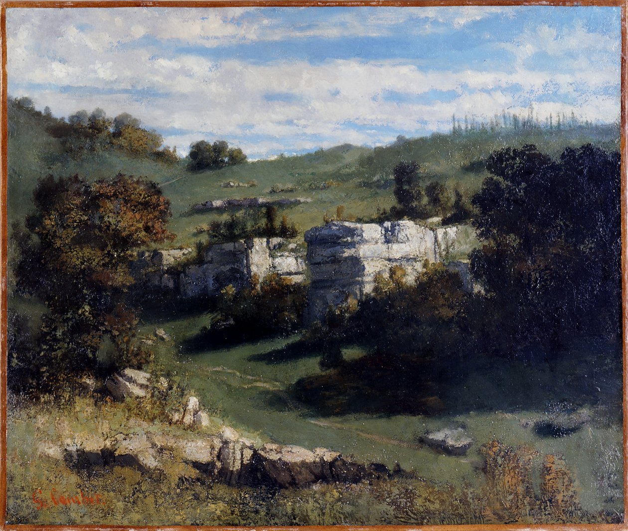 Fransk: Paysage du Jura
Tysk: Landschaft des Jura af Gustave Courbet