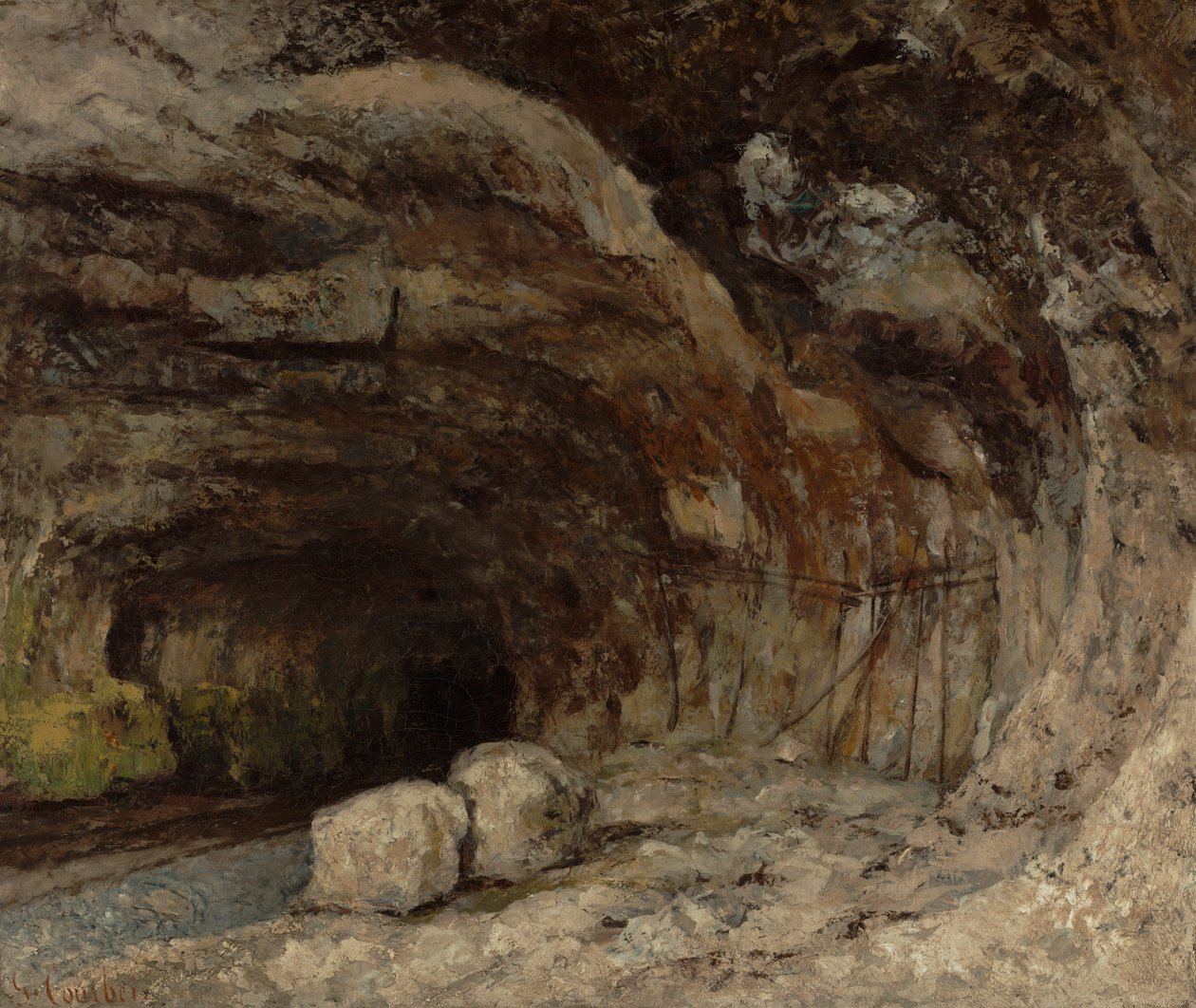 Grotte i Sarrazine nær Nans-sous-Sainte-Anne, ca. 1864 (olie på lærred) af Gustave Courbet