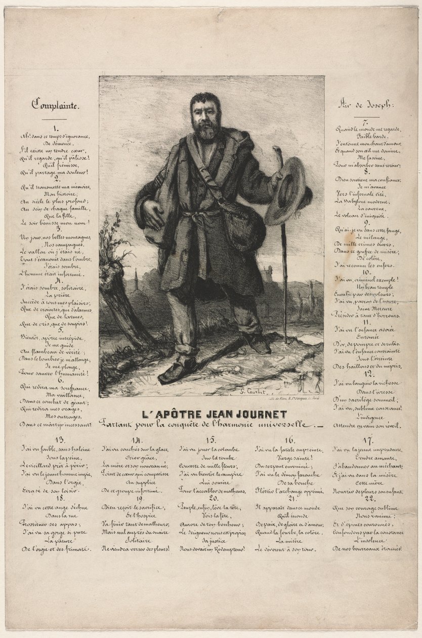 Jean Journet på vej til erobringen af universel harmoni, 1850. af Gustave Courbet