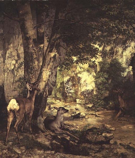 Hjorteskuret (detaljer) af Gustave Courbet