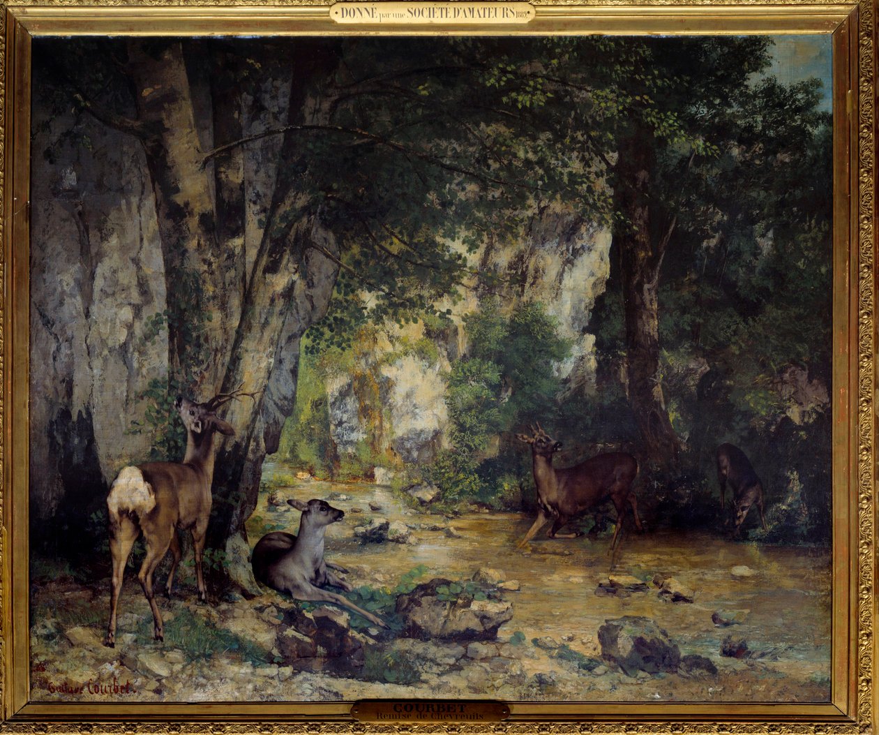 Levering af hjorte til Plaisir Fontaine-strømmen Maleri af Gustave Courbet (1819-1877) 1866 Søn. 1,74x2,09m. af Gustave Courbet
