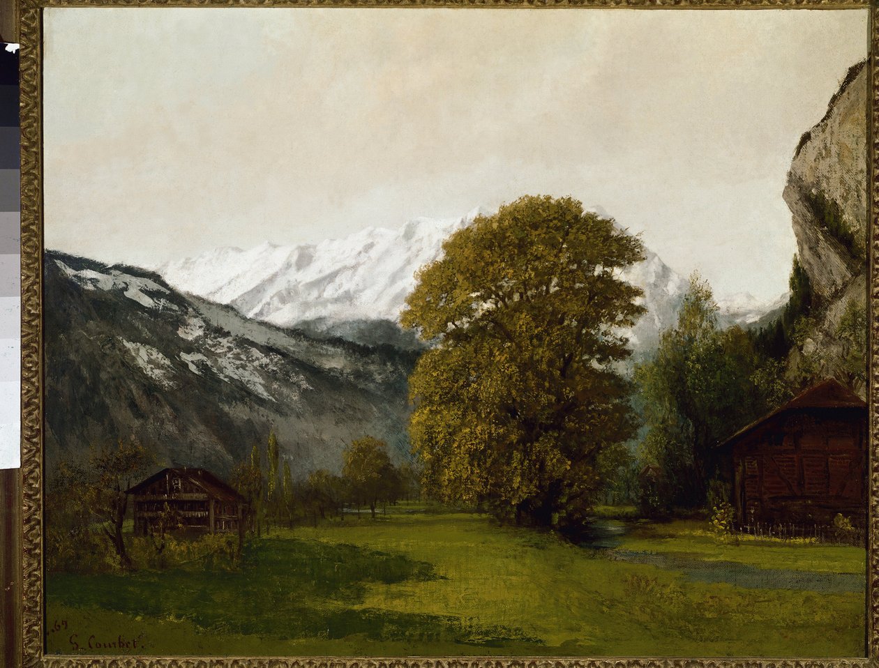 Landskab i Interlaken, Schweiz af Gustave Courbet