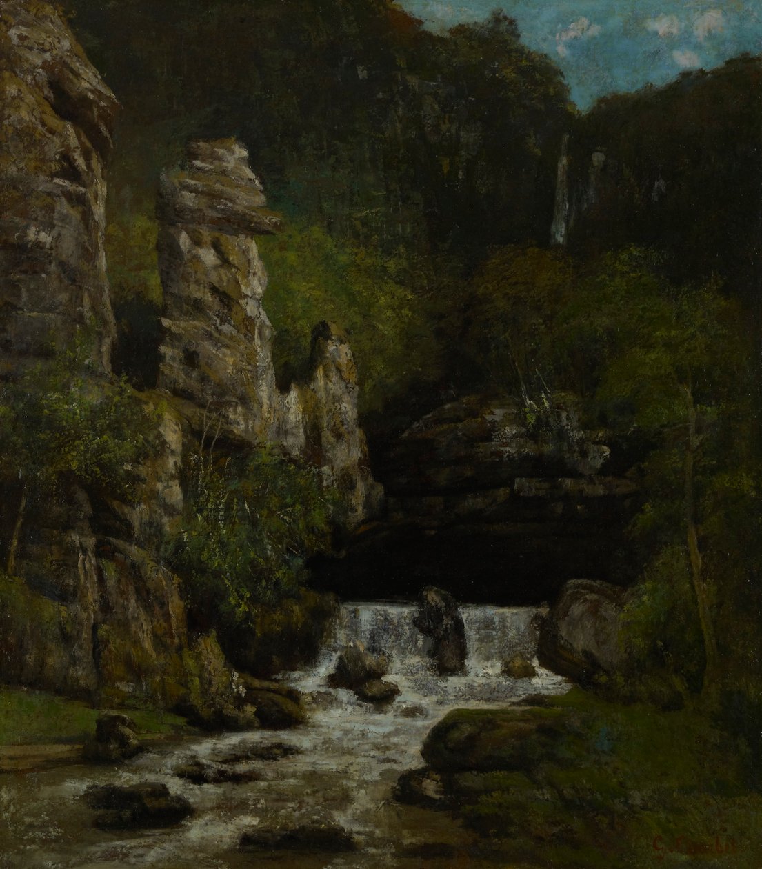 Landskab med et vandfald af Gustave Courbet