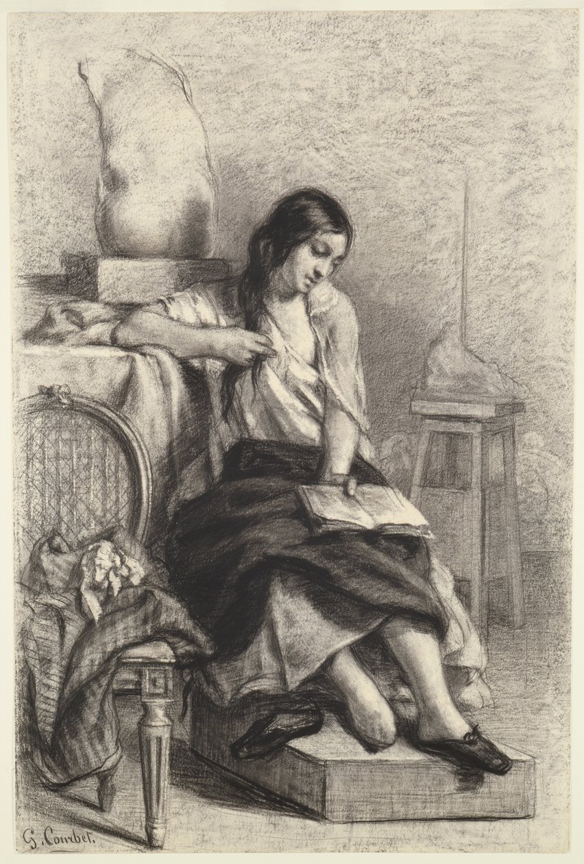 Model-læsning i studiet af Gustave Courbet