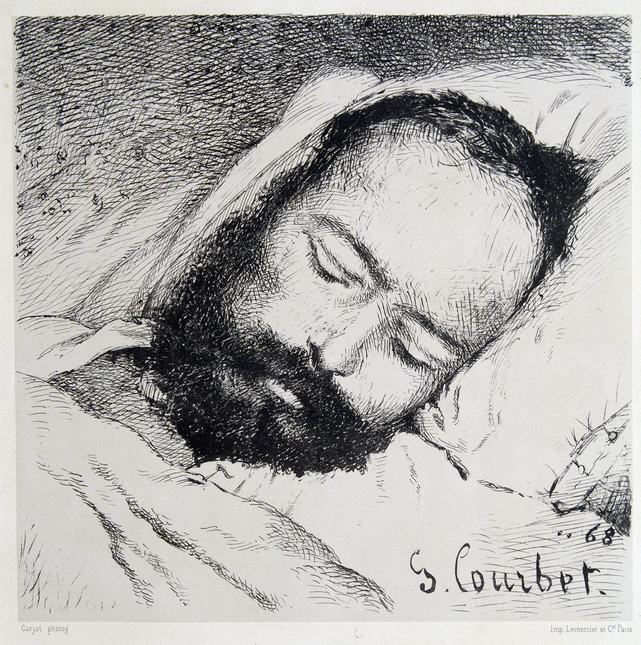 Ligportræt af Proudhon, 20/01/1865 - af Gustave Courbet af Gustave Courbet