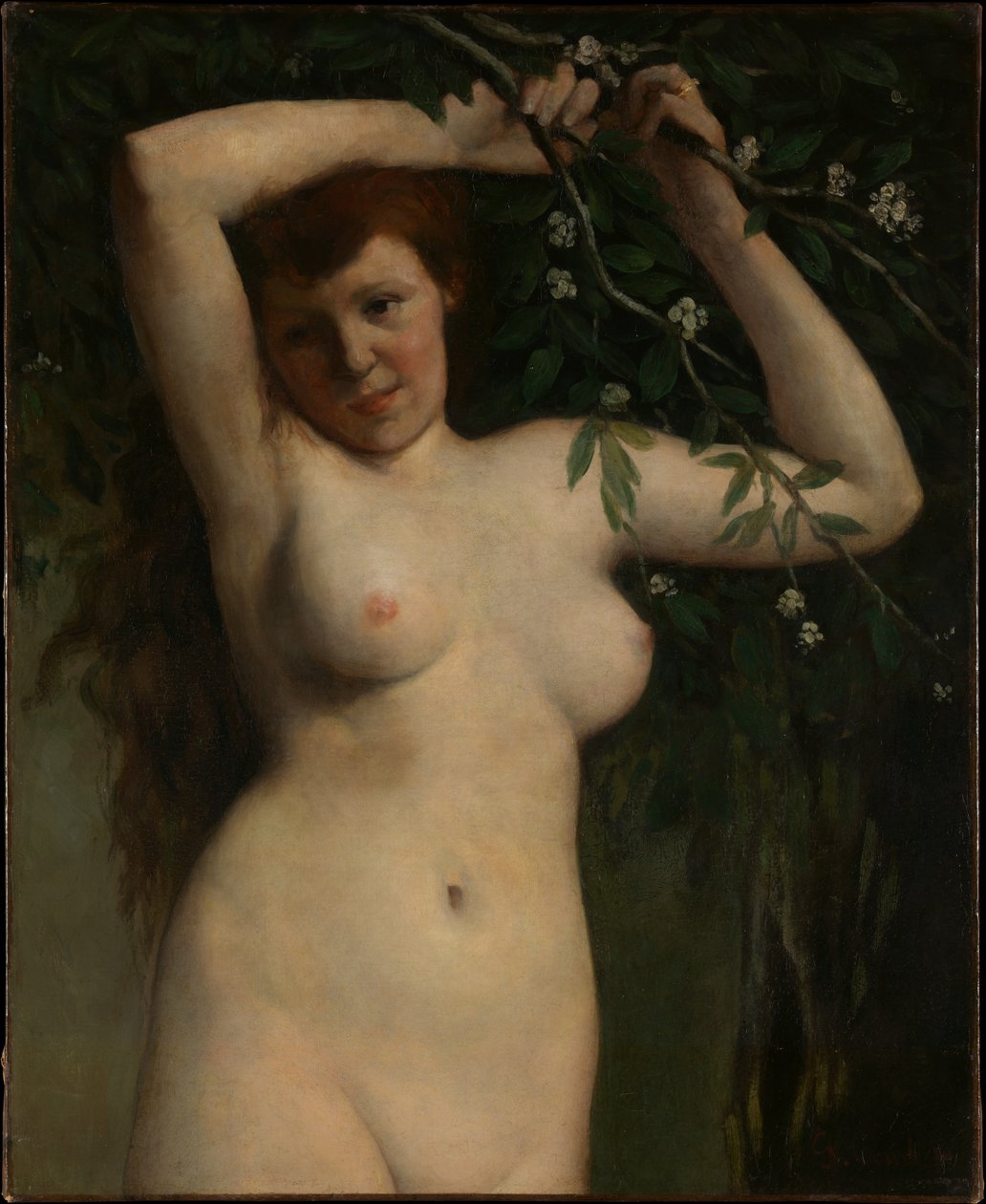 Nøgen med blomstrende gren af Gustave Courbet