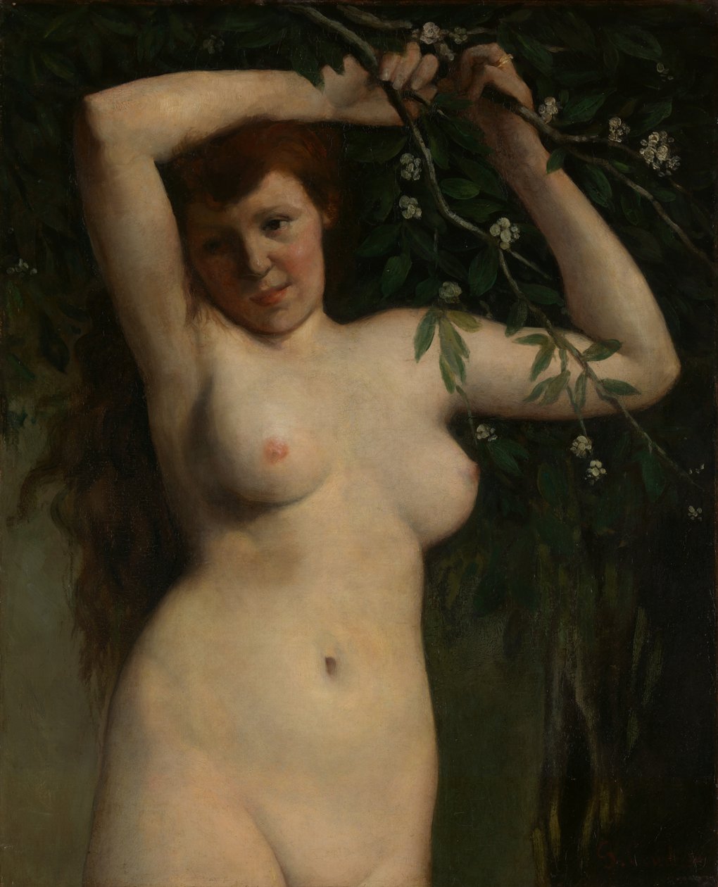 Nøgen med blomstrende gren, 1863. af Gustave Courbet