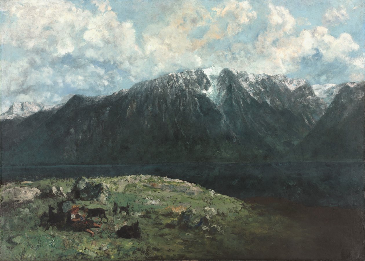 Panoramaudsigt over Alperne, Les Dents du Midi af Gustave Courbet