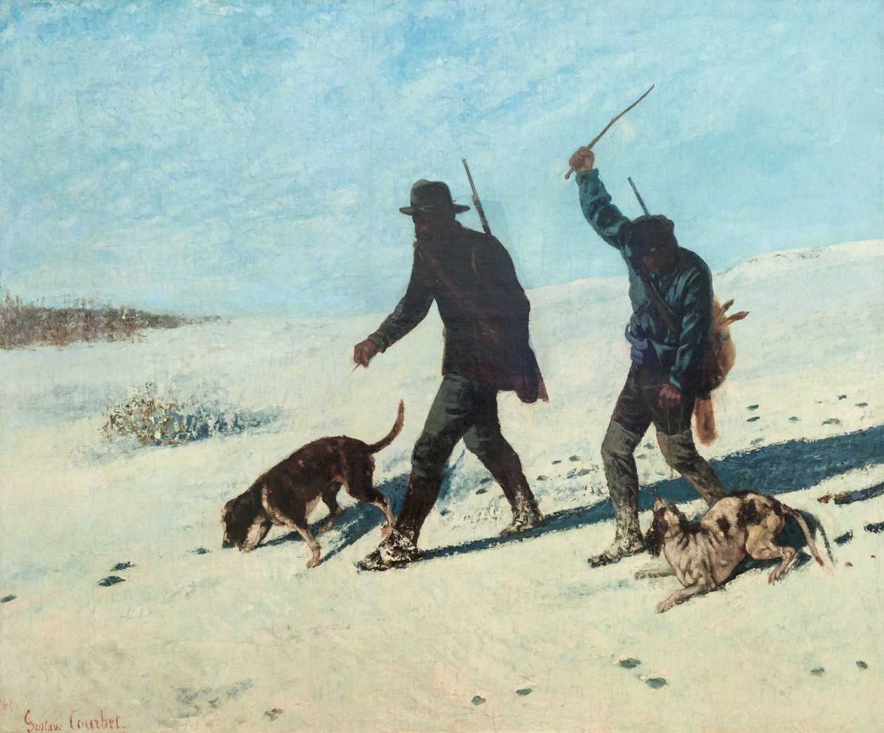 Krybskytter i sneen af Gustave Courbet