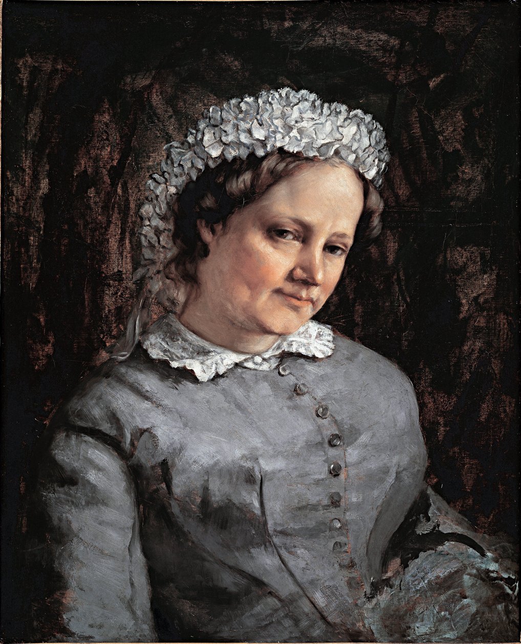Portræt af Euphrasie Proudhon (olie på lærred af Gustave Courbet