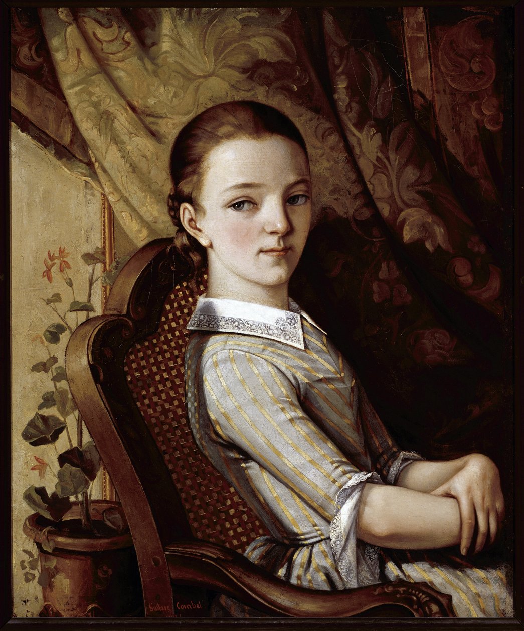 Portræt af Juliette Courbet (olie på lærred af Gustave Courbet