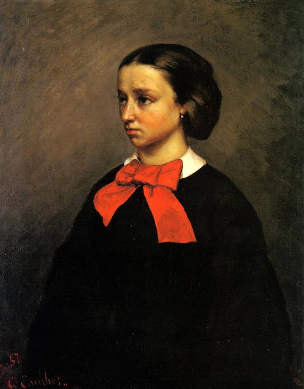 Portræt af Madame Jacquet af Gustave Courbet