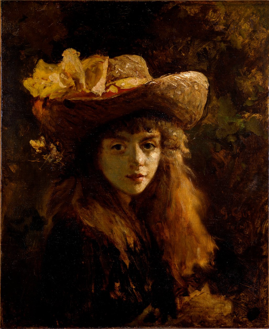 Portræt af pigemaleriet af Gustave Courbet (1819-1877) 1872 Dim. 73x60 cm Wien, Kunsthistorisches Museum, Neue Galerie in der Stallburg af Gustave Courbet
