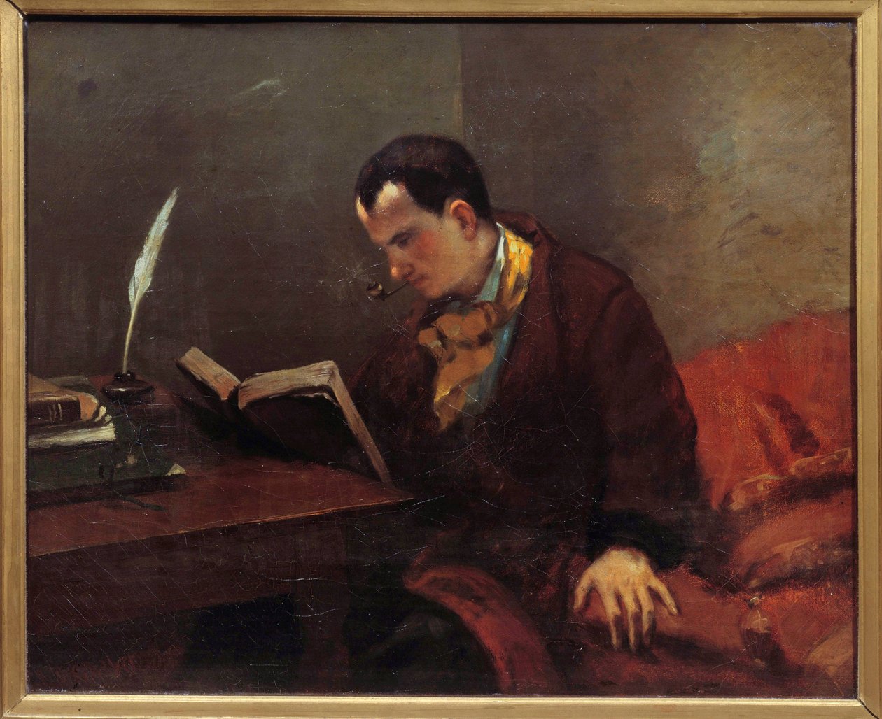 Portræt af digteren Charles Baudelaire (1821-1867) Maleri af Gustave Courbet (1819-1877) 1847 Montpellier musee Fabre af Gustave Courbet