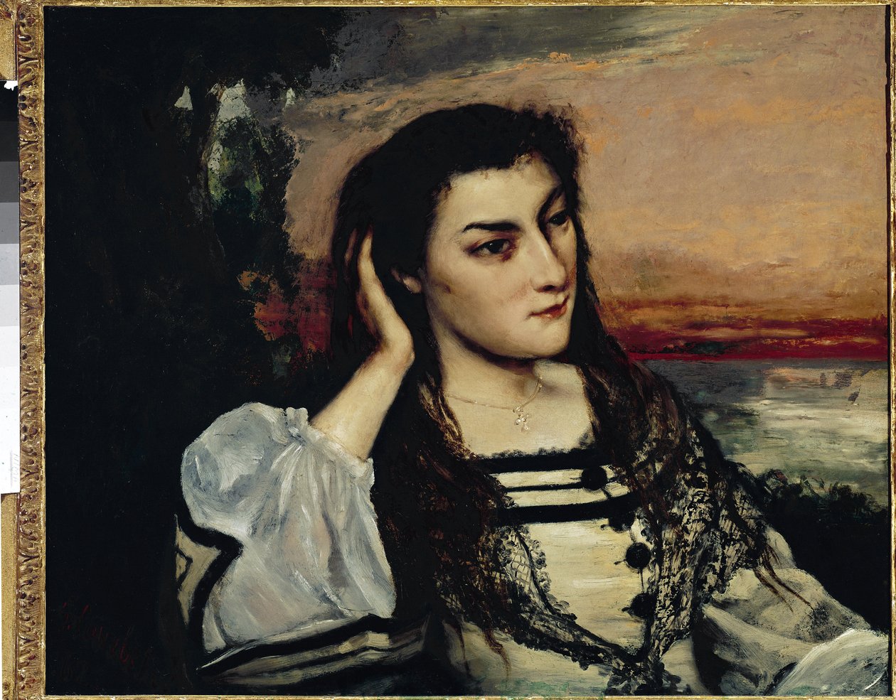 Reverie Portræt af Gabrielle Borreau) af Gustave Courbet