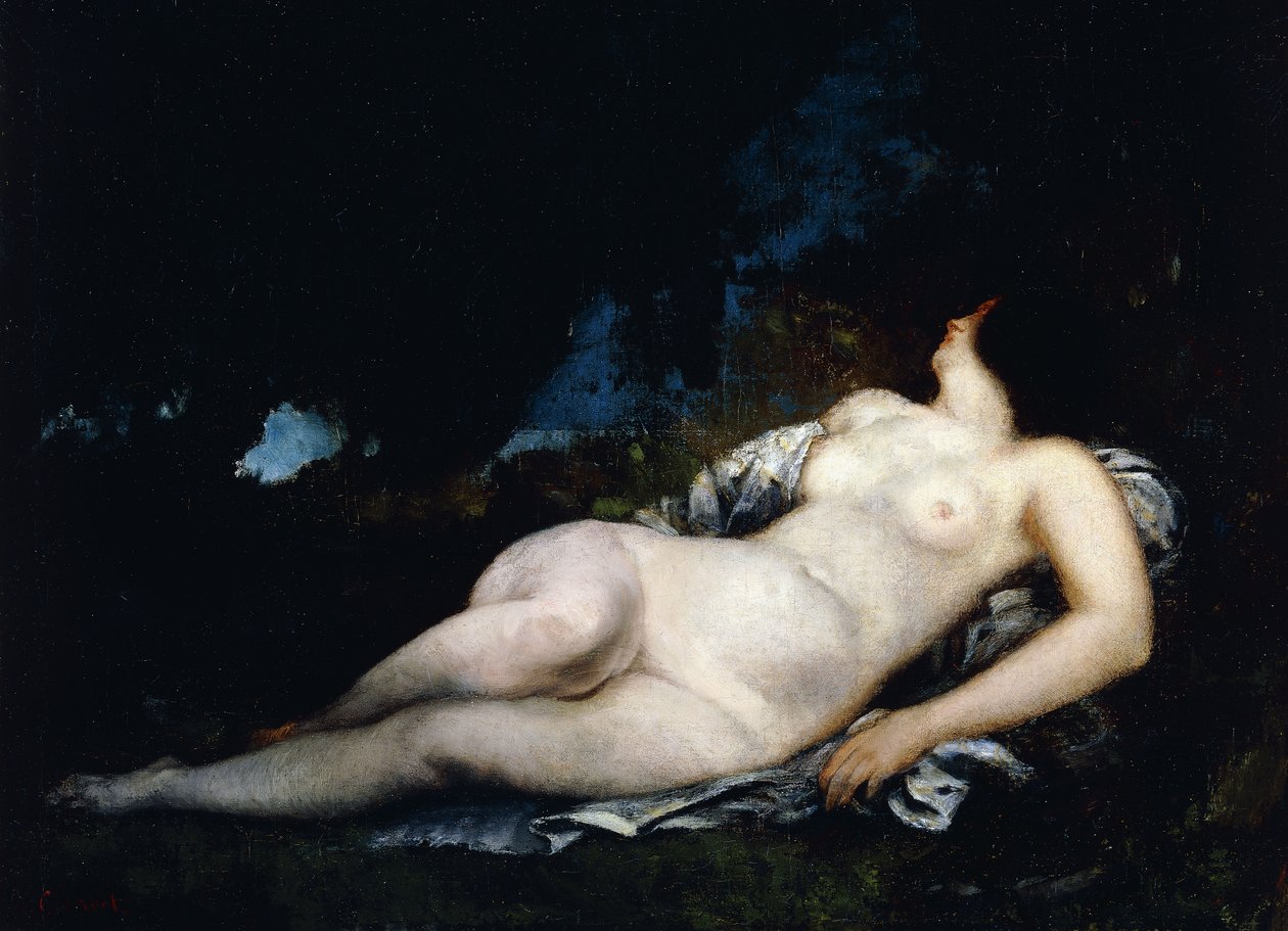 Studie for en sovende kvinde, ca. 1852 af Gustave Courbet