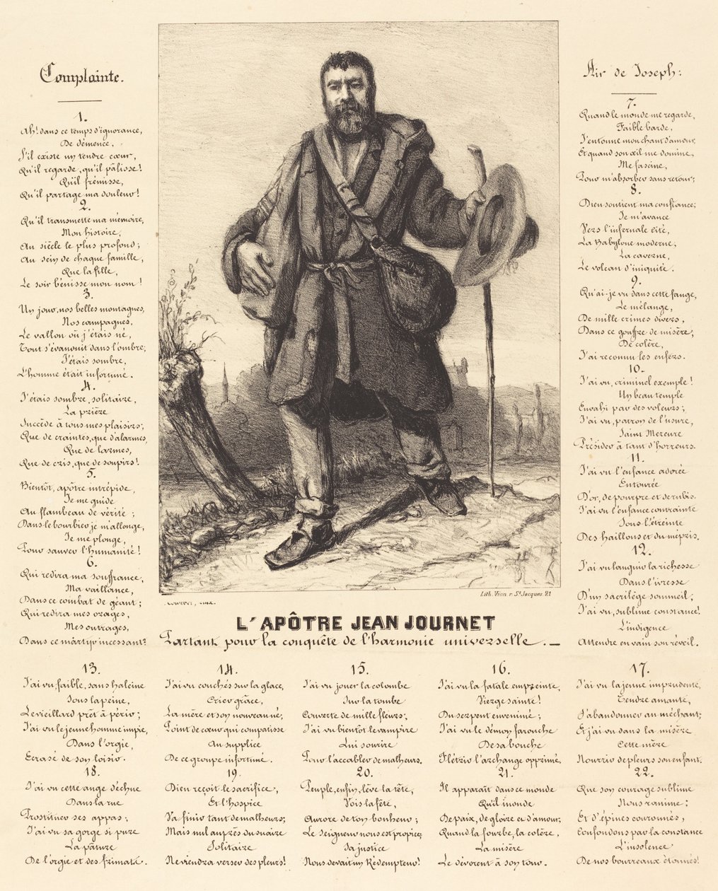 Apostlen Jean Journet på vej mod erobringen af universel harmoni af Gustave Courbet