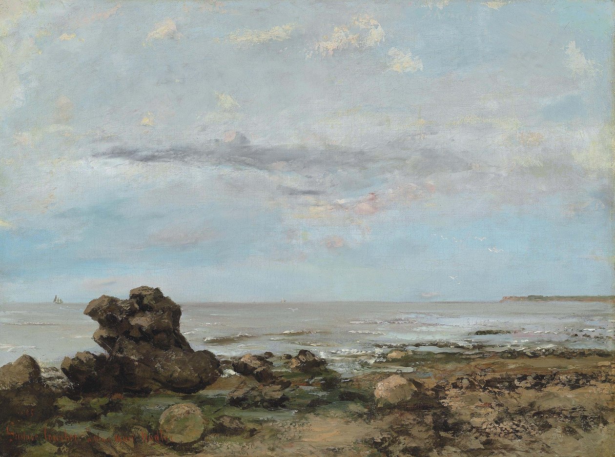 Stranden ved Trouville af Gustave Courbet