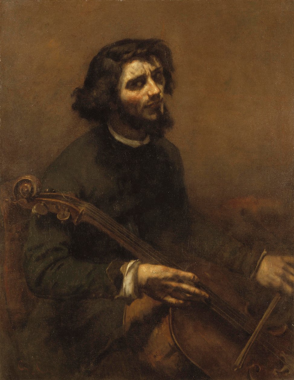 Cellisten (selvportræt), 1847 af Gustave Courbet