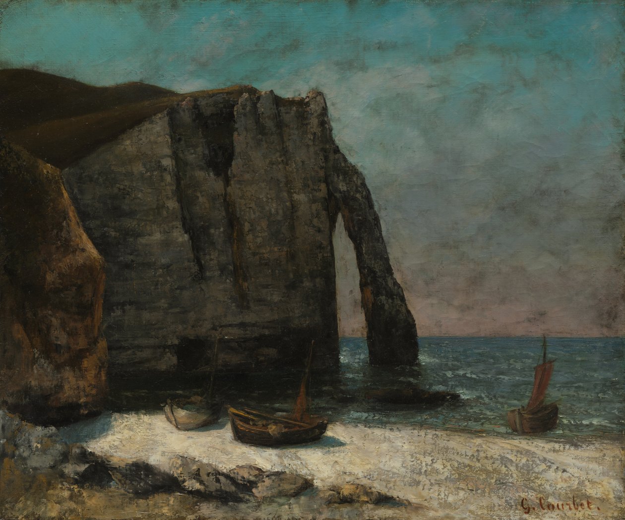 Klippen ved Étretat af Gustave Courbet