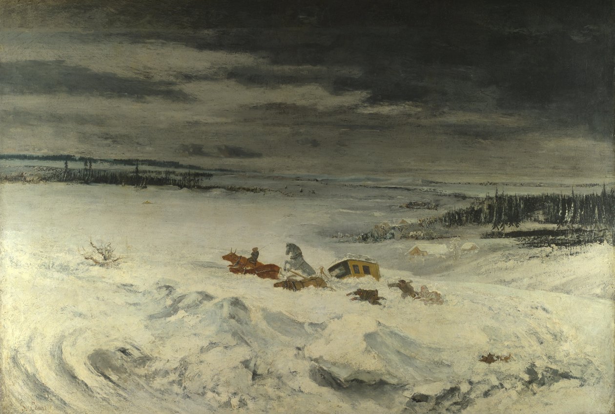 Fliden i sneen, 1860 af Gustave Courbet