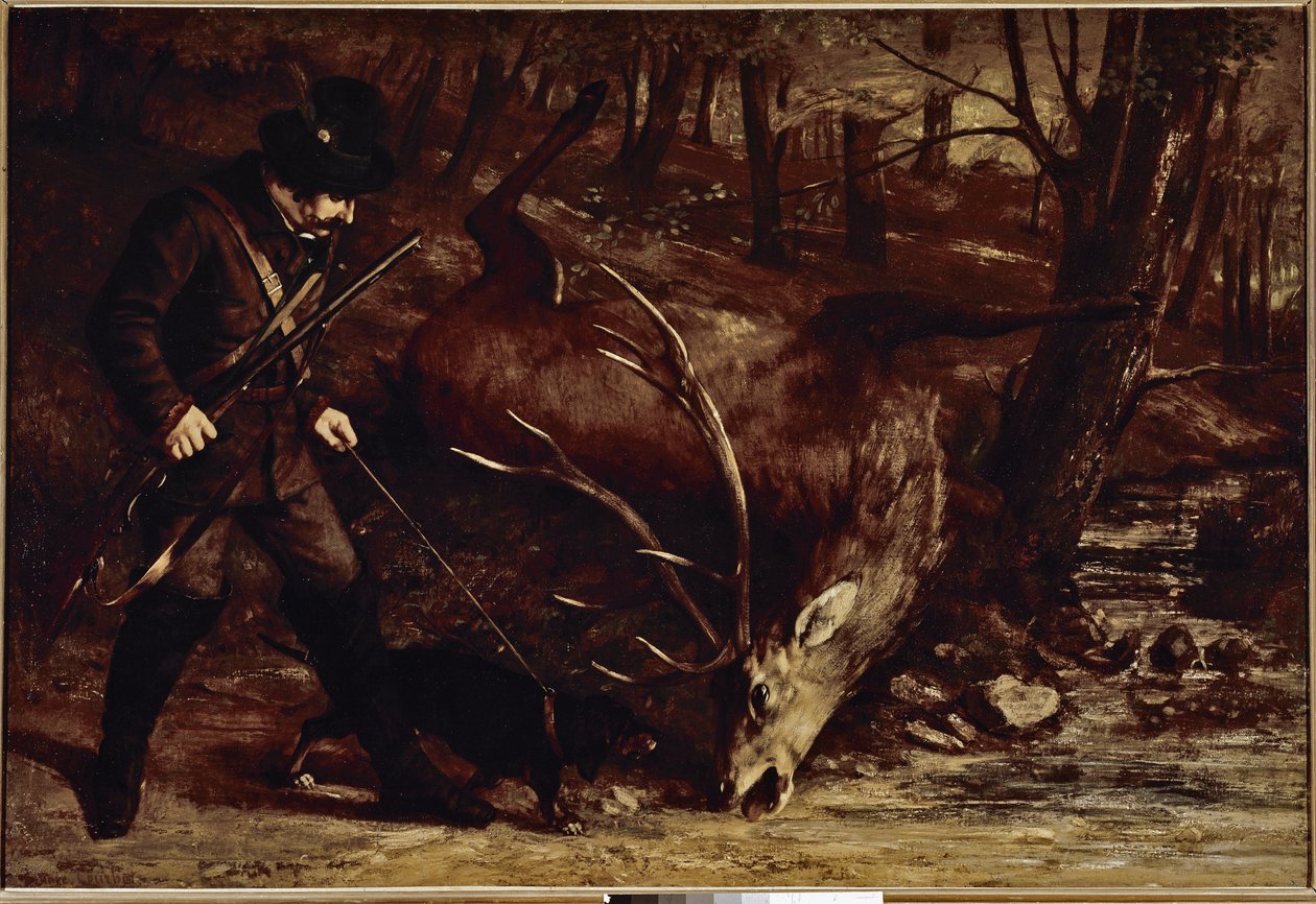 Den tyske jæger (olie på lærred af Gustave Courbet