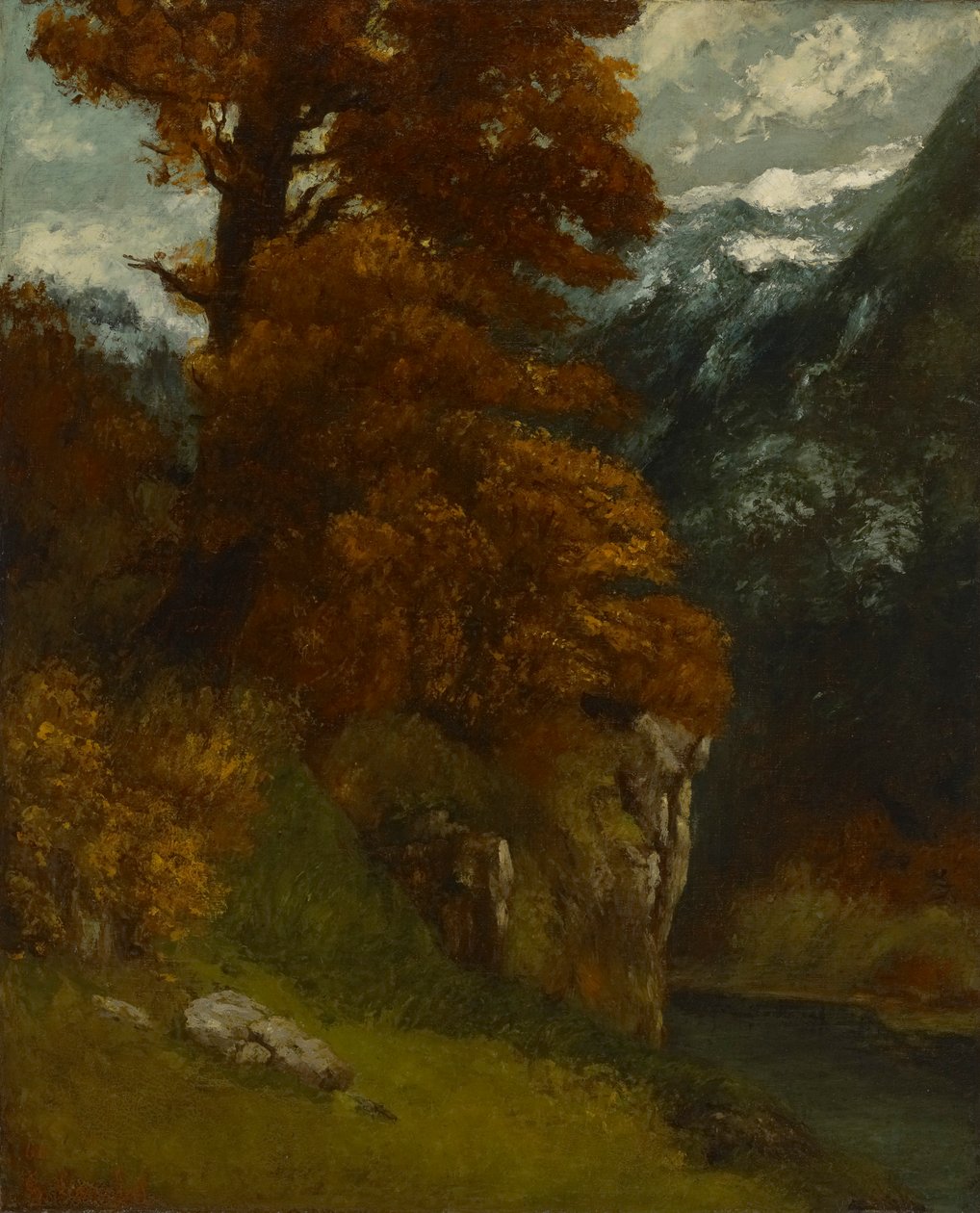 The Glen at Ornans (Banks of the Doubs; Effekt af af Gustave Courbet