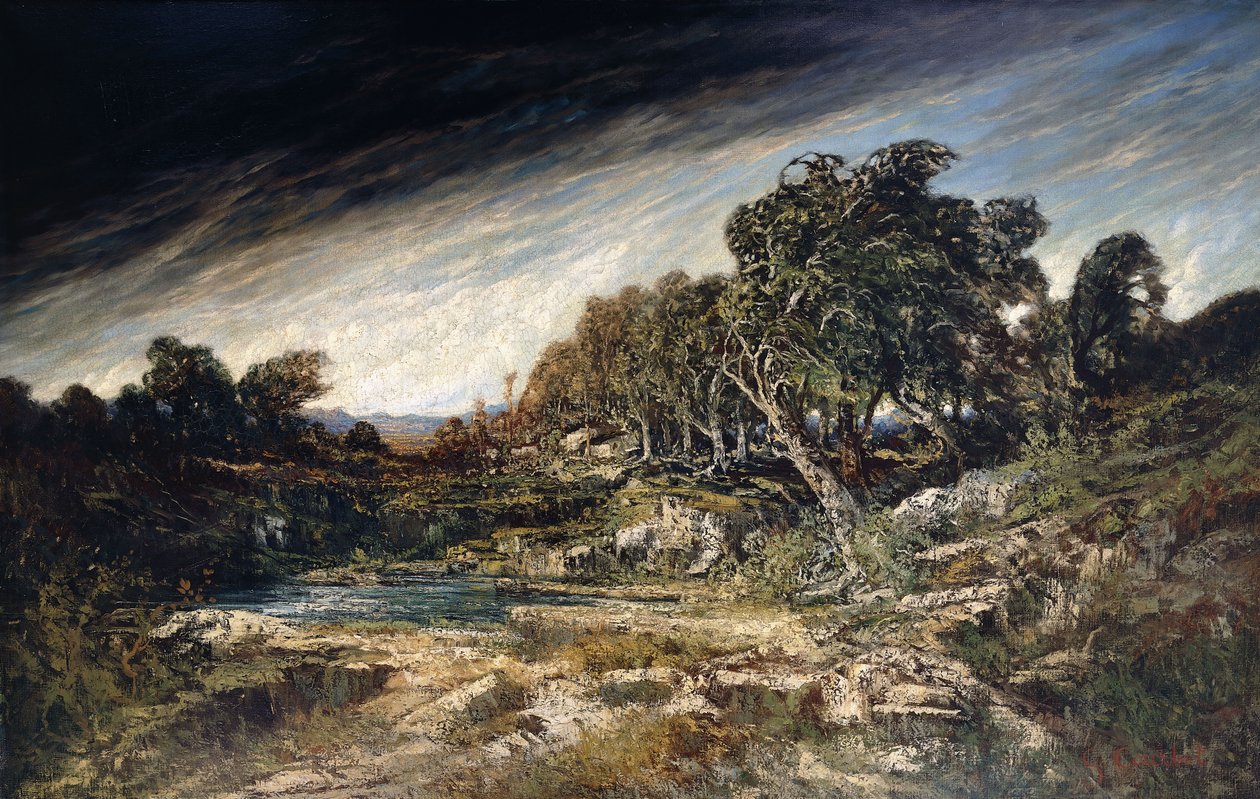 Vindstødet, ca. 1855 af Gustave Courbet