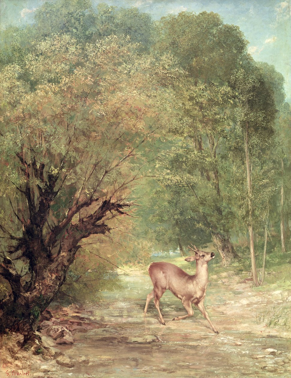 Den jagede rådyr i alarmberedskab, forår, 1867 af Gustave Courbet