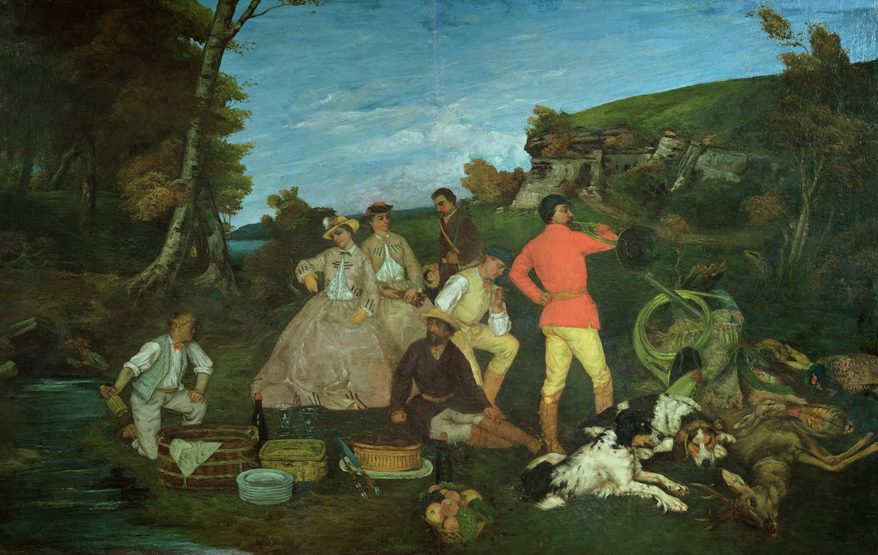 Jægerens picnic af Gustave Courbet
