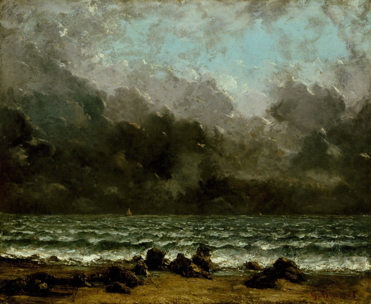 Havet, ca. 1865 (olie på lærred) af Gustave Courbet