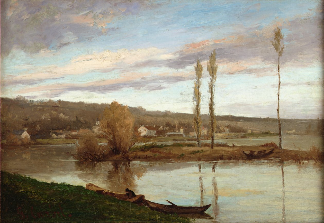 Seinen ved Bougival, c.1851 (olie på lærred) af Gustave Courbet