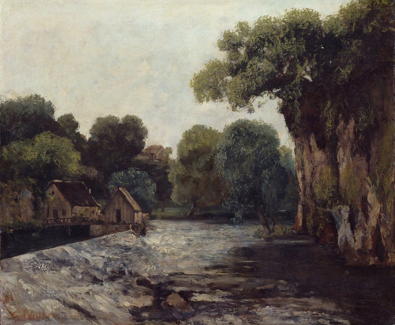 Dammen ved møllen, 1866 af Gustave Courbet