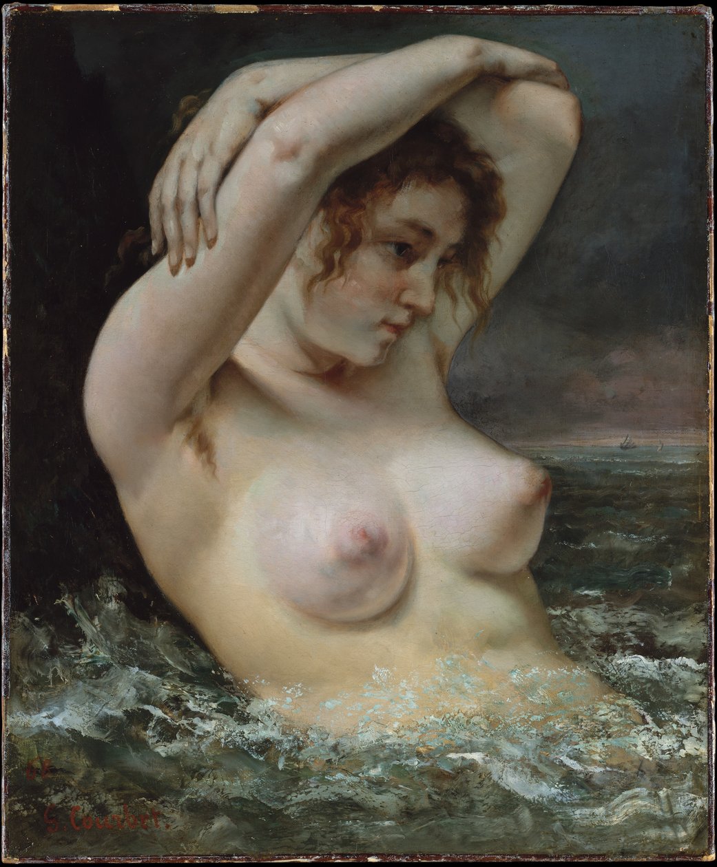 Kvinden i bølgerne af Gustave Courbet