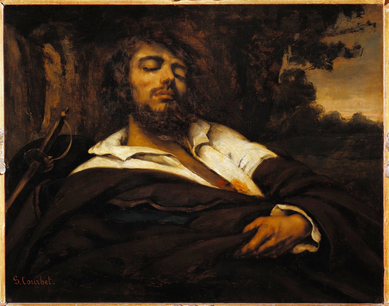 Malerens selvportræt sår. (olie på lærred af Gustave Courbet