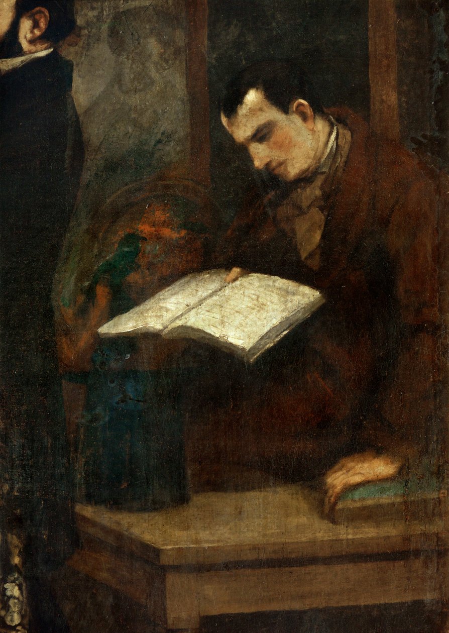 Digteren Charles Baudelaire læser af Gustave Courbet