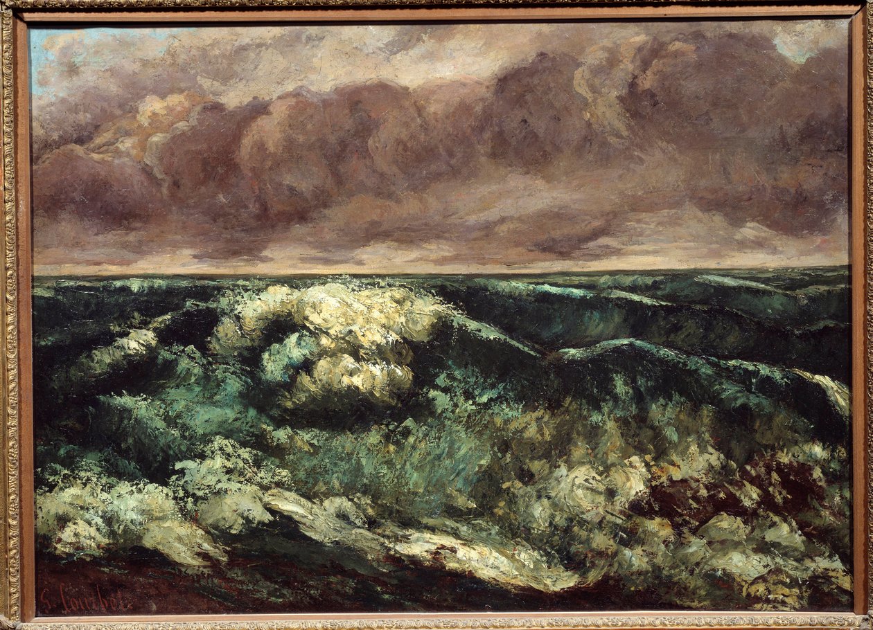 Bølgen. Maleri af Gustave Courbet (1819-1877) af Gustave Courbet