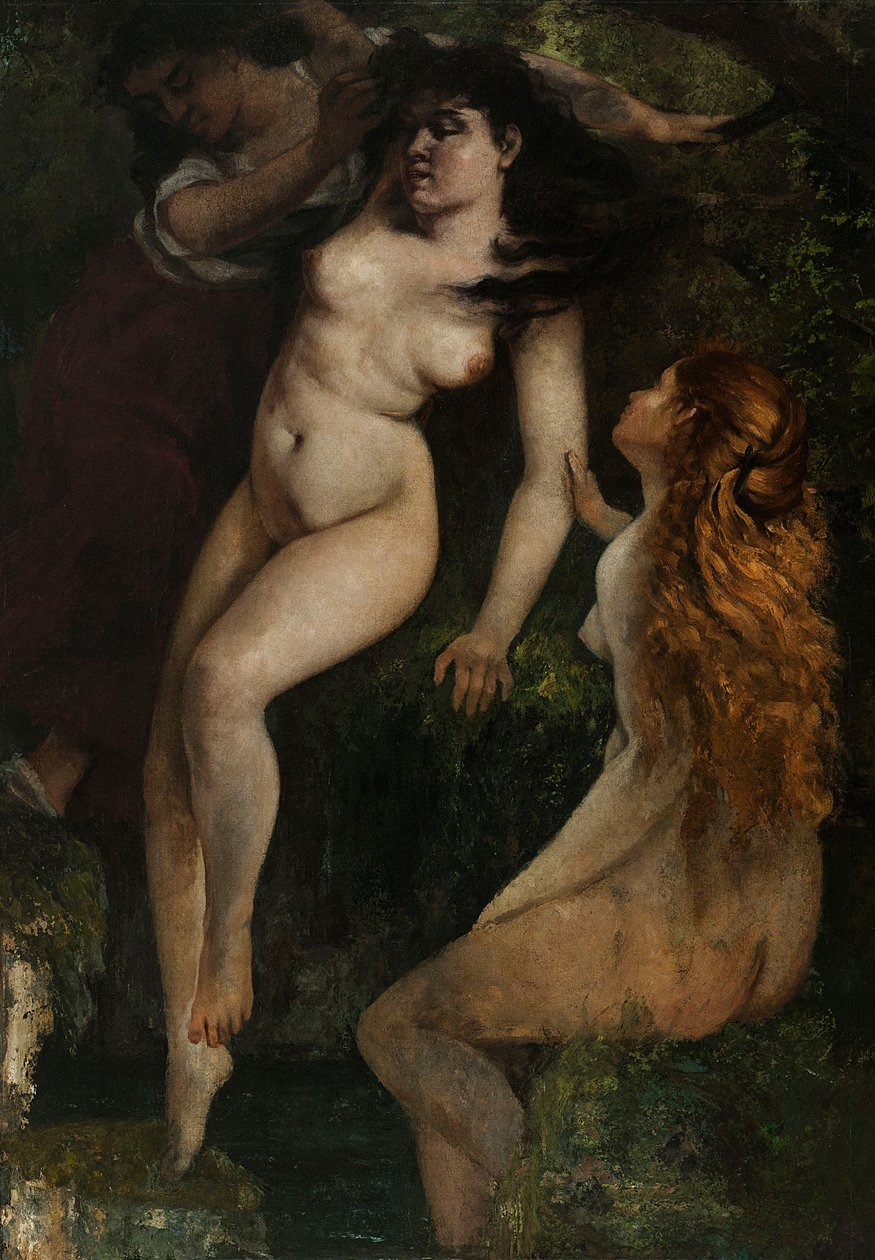 Tre badende kvinder af Gustave Courbet