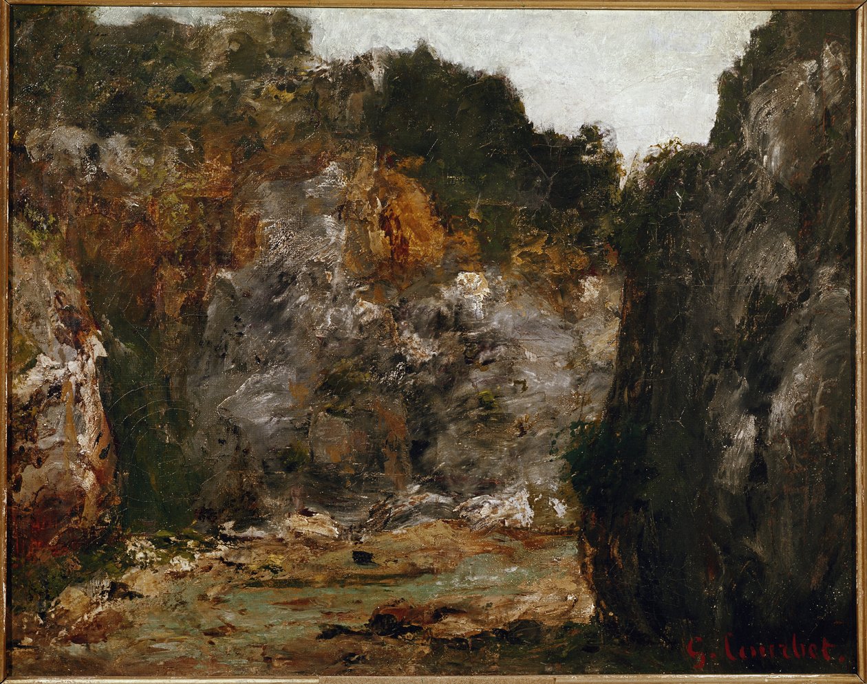 Udsigt over en besmittet kløft af Gustave Courbet