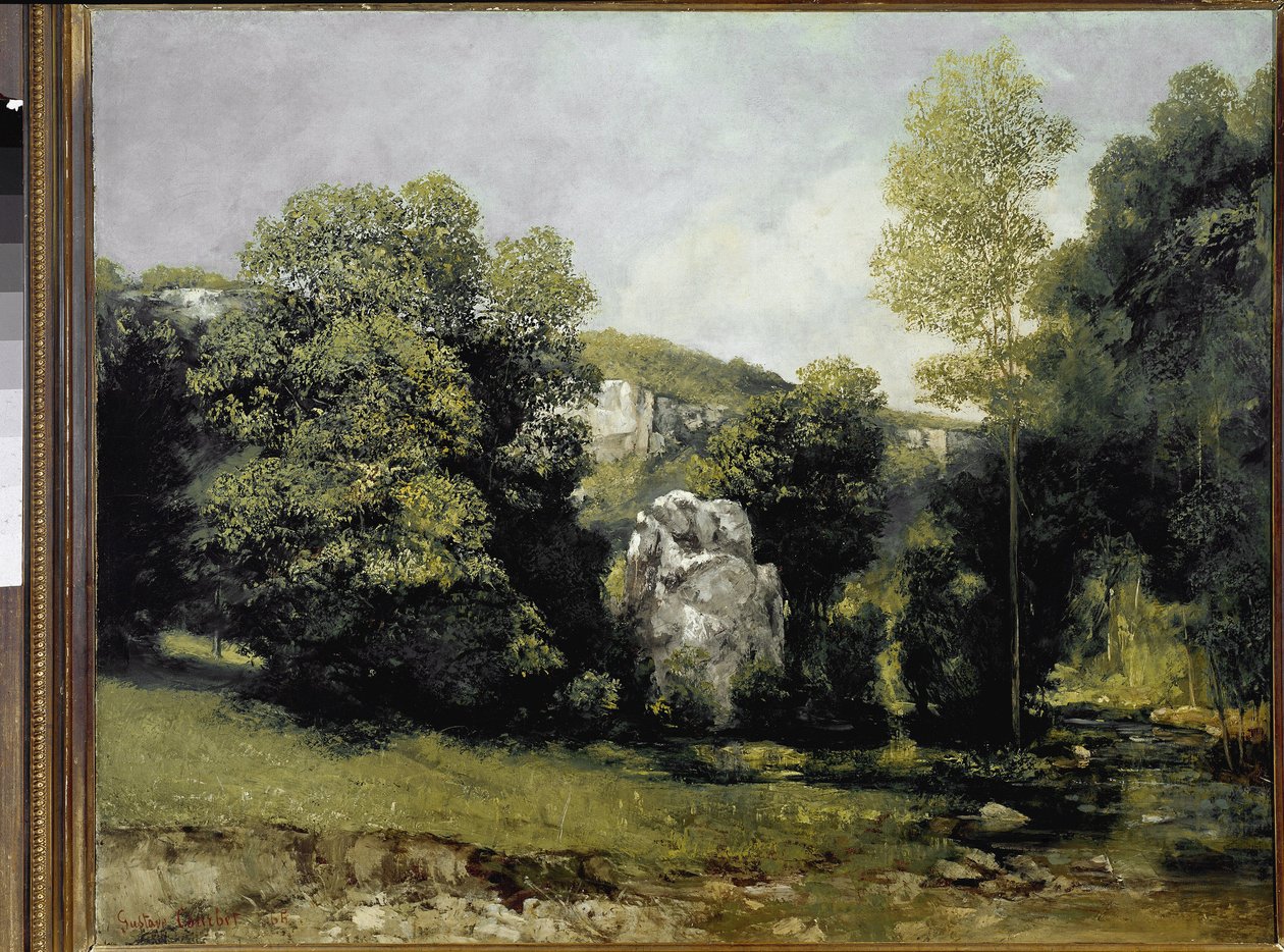 Udsigt over floden Breme (olie på lærred af Gustave Courbet
