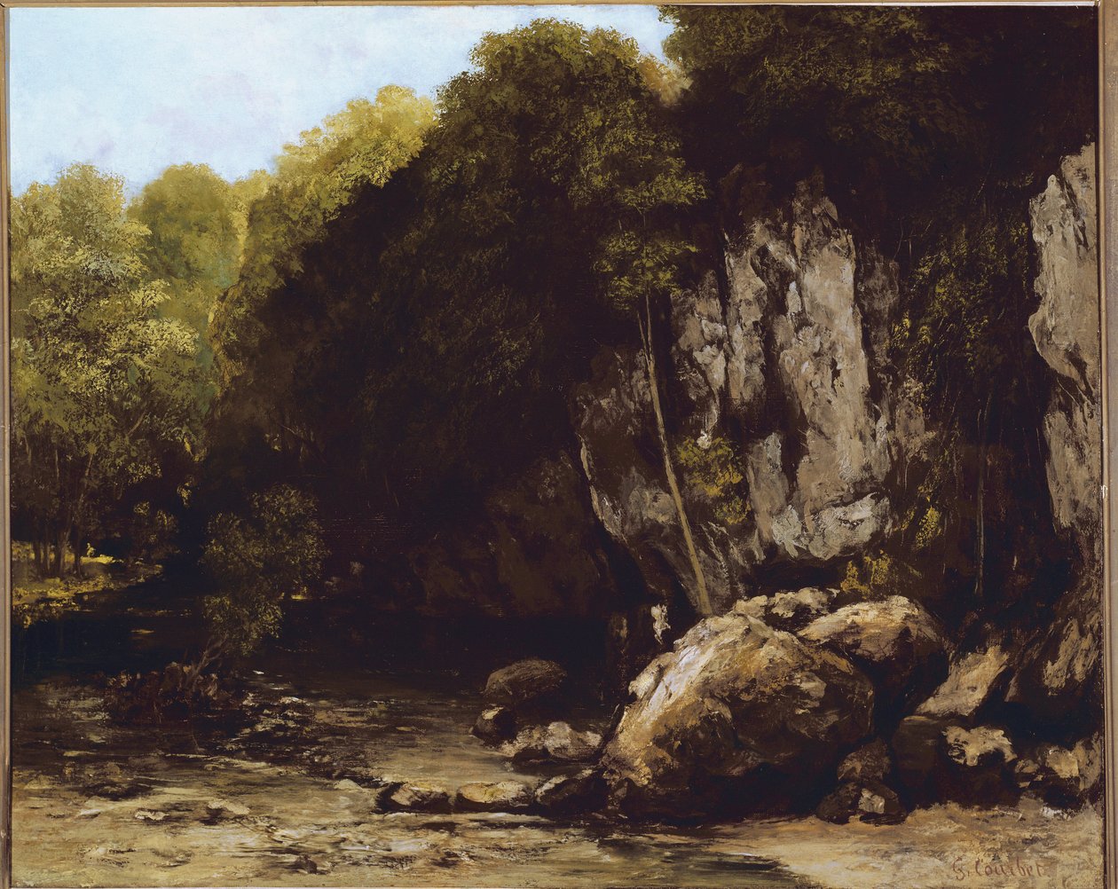 Udsigt over stedet for Le Puits-Noir nær Ornans i Doubs (olie på lærred af Gustave Courbet