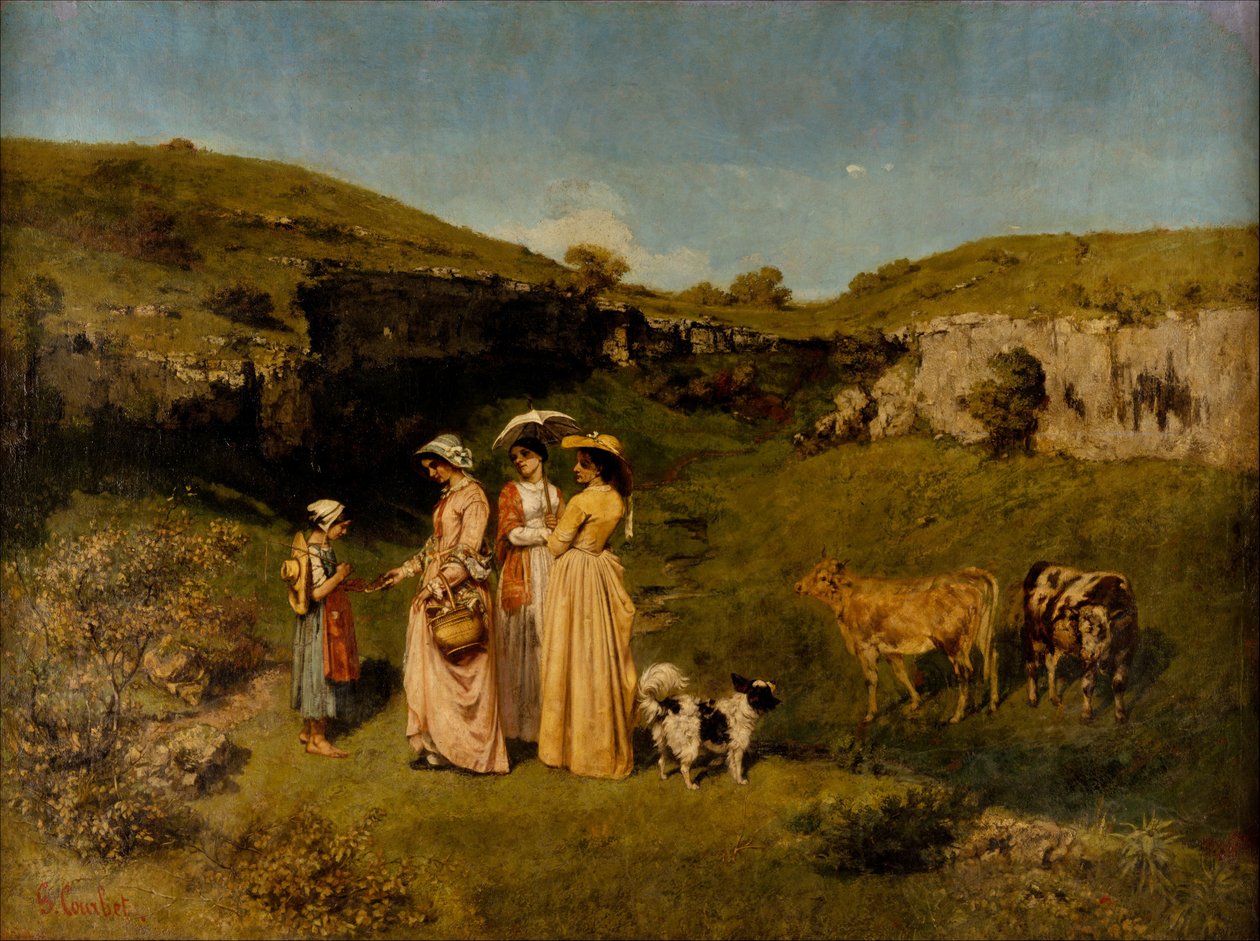 Landsbyens Unge Damer, 1851-52. af Gustave Courbet