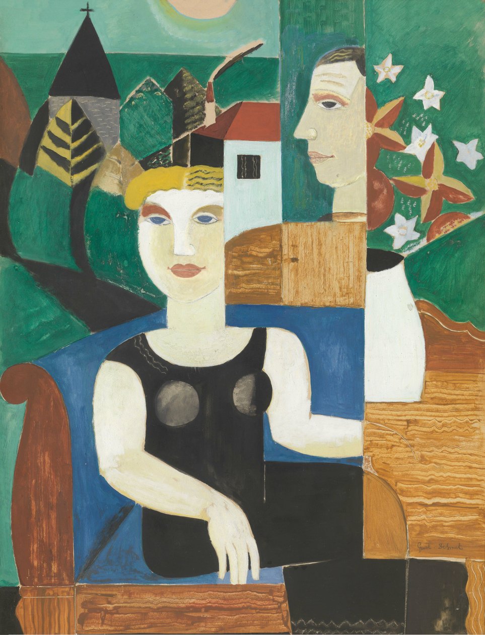 Kunstneren og hans kone i måneskinnet (Os i Deurle) af Gustave de Smet