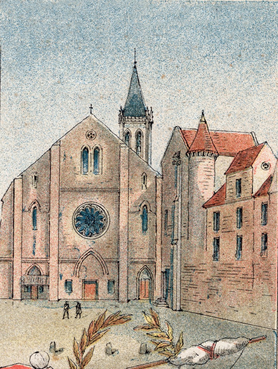 Udsigt over Abbey St Genevieve i Paris af Gustave Demoulin