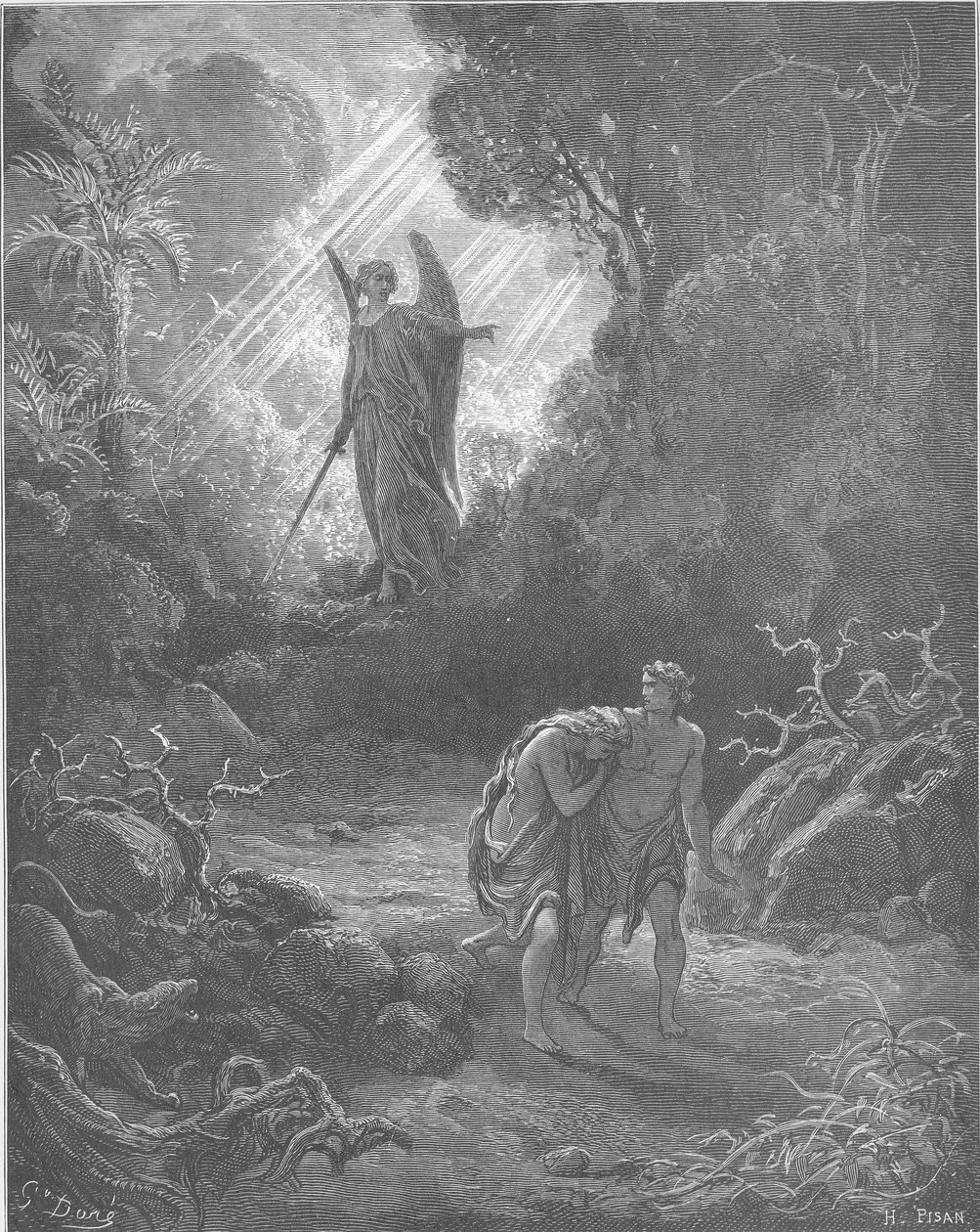 Adam og Eva bliver drevet ud af Eden (1 Mos 3,1-6.13-24) af Gustave Dore