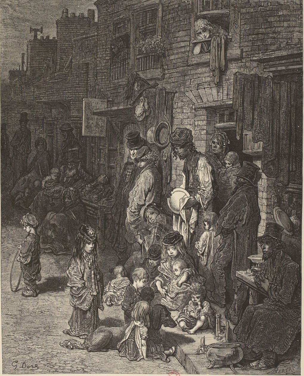 Gustave Doré - Wentworth Street Whitechapel - London, en pilgrimsrejse af Gustave Dore