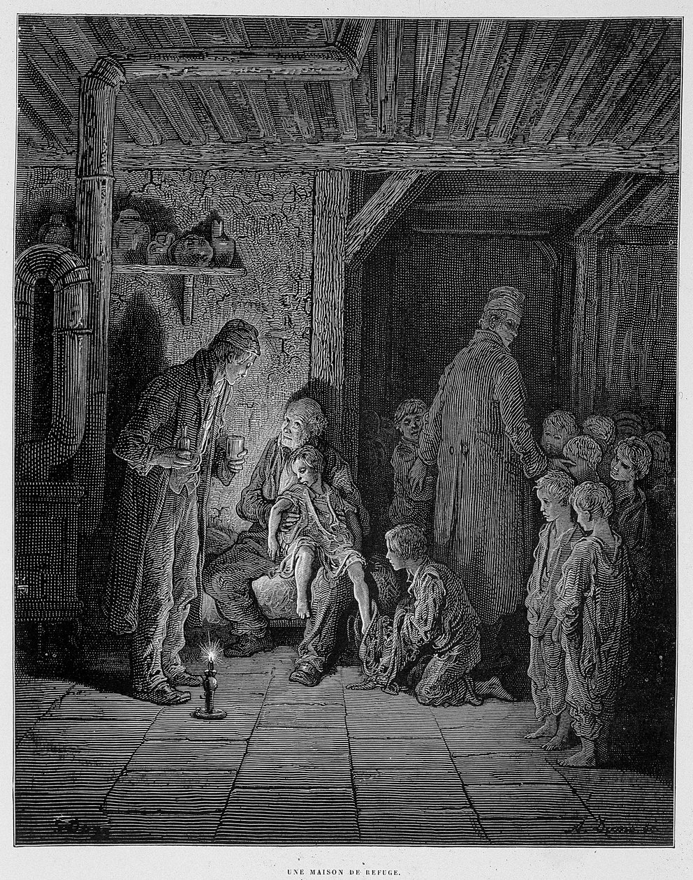 Et tilflugtshus - i "" London" af Gustave Dore af Gustave Dore